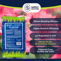 Supply Solutions Ammonium Sulfate Fertilizer 21-0-0 +24% Sulfur for Deep Green Plants - Soil Acidifier for Flowers, Trees, Lawn, Acid Loving - Sulfur for Plants Hydrangea Fertilizer