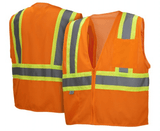 Two Tone Safety Vest, Pyramex RVZ22 Series- Type R Class 2 Mesh Two-Tone Safety Vest