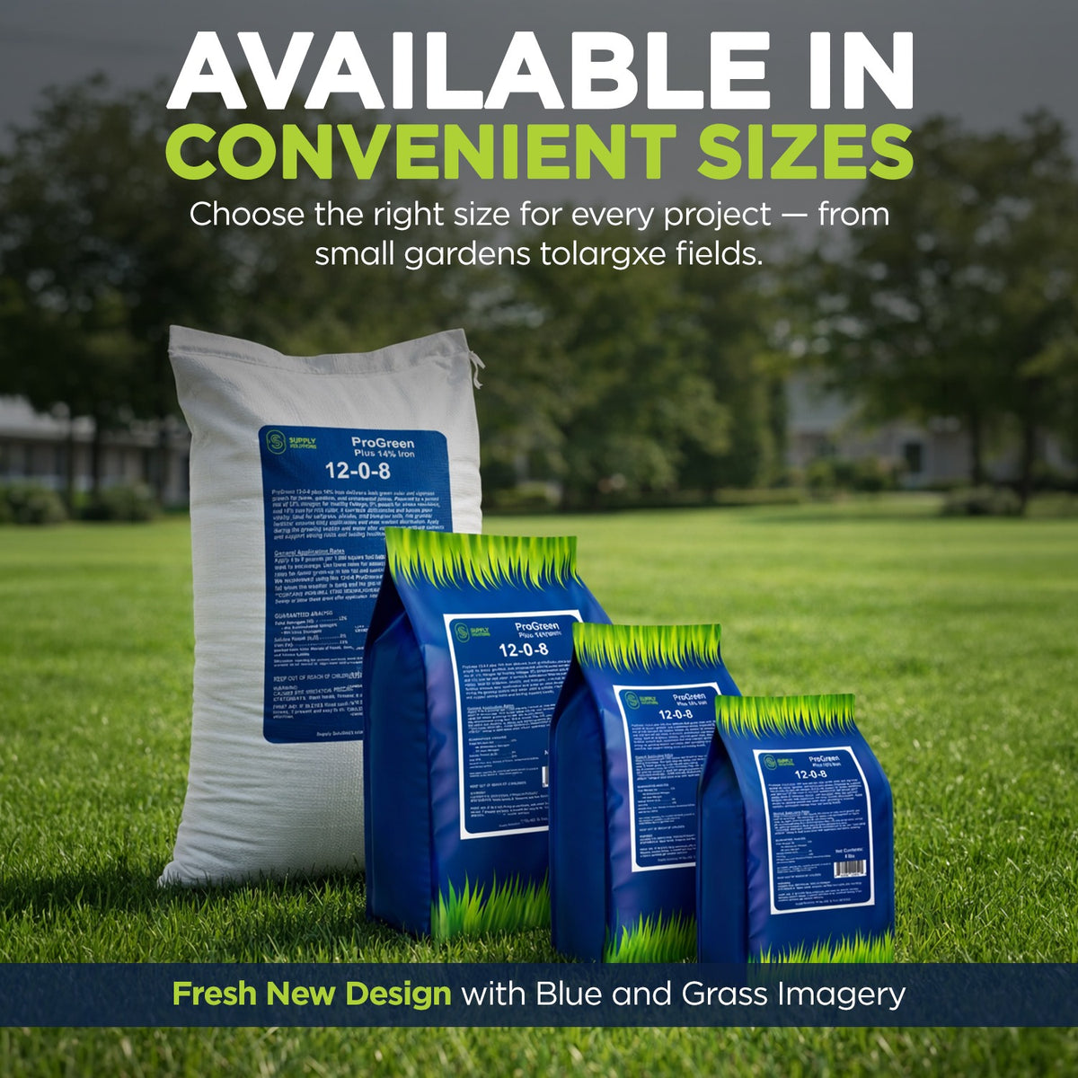 ProGreen 12-0-8 Plus 14% Iron Granular Lawn and Garden Fertilizer - Plant Food Support for Deep Green Color and Stronger Roots - Perfect Spring Boost for Lawns