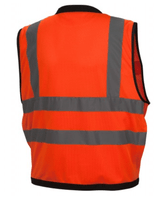 Heavy Duty Surveyor Safety Vest, Pyramex RVZ28 Type R Class 2 Heavy Duty Surveyor Zipper Safety Vest Yellow/Orange