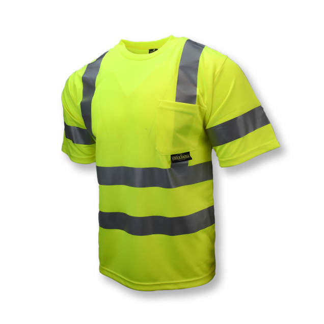 Moisture Wicking High Visibility Shirts, Radians ST11-3 Type R Class 3 Short Sleeve T-Shirt With Max-Dri™