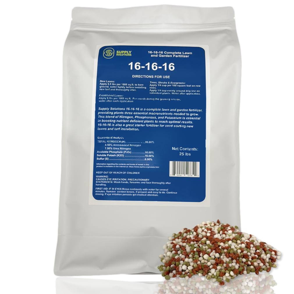 Supply Solutions 16-16-16 Complete Lawn & Garden All Purpose Granular Fertilizer - The Ultimate Plant Food for Lush Greenery & Vibrant Blooms - for All Plants, Vegetables, Fruits, and Berries