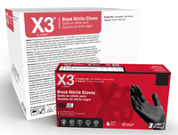 Black Nitrile Disposable Gloves, AMMEX BX3 Black Nitrile Industrial Latex Free Disposable Gloves 3 Mil