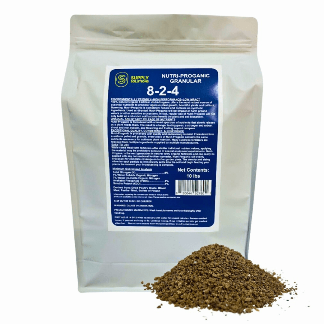 Supply Solutions 8-2-4 Nutri-Proganic Organic Granular Premium Fertilizer - Promotes Plant Growth, Flowering - Deters unwanted pests