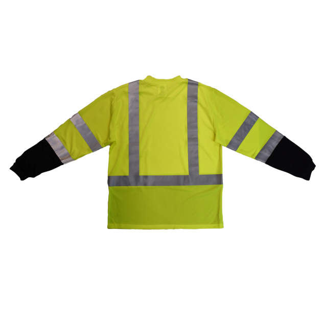 Radians ST21B Type R Class 3 Long Sleeve Hi Vis Black Bottom T-Shirt