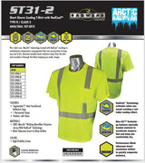 Hi Vis Work Shirts, Radians ST31-2 Short Sleeve Cooling T-Shirt