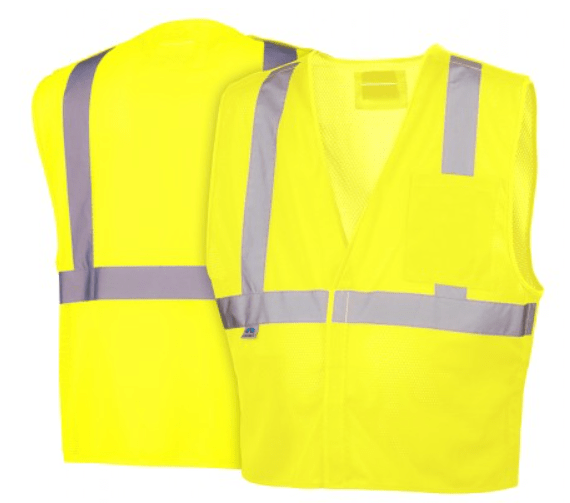 Type R Class 2 Safety Vest, Pyramex RVHL20 Series Type R Class 2 Mesh Safety Vest Yellow/Orange