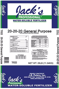 Jack's Classic 20-20-20 All Purpose Water-Soluble Fertilizer with Micronutrients to Provide General Growth on All Plants