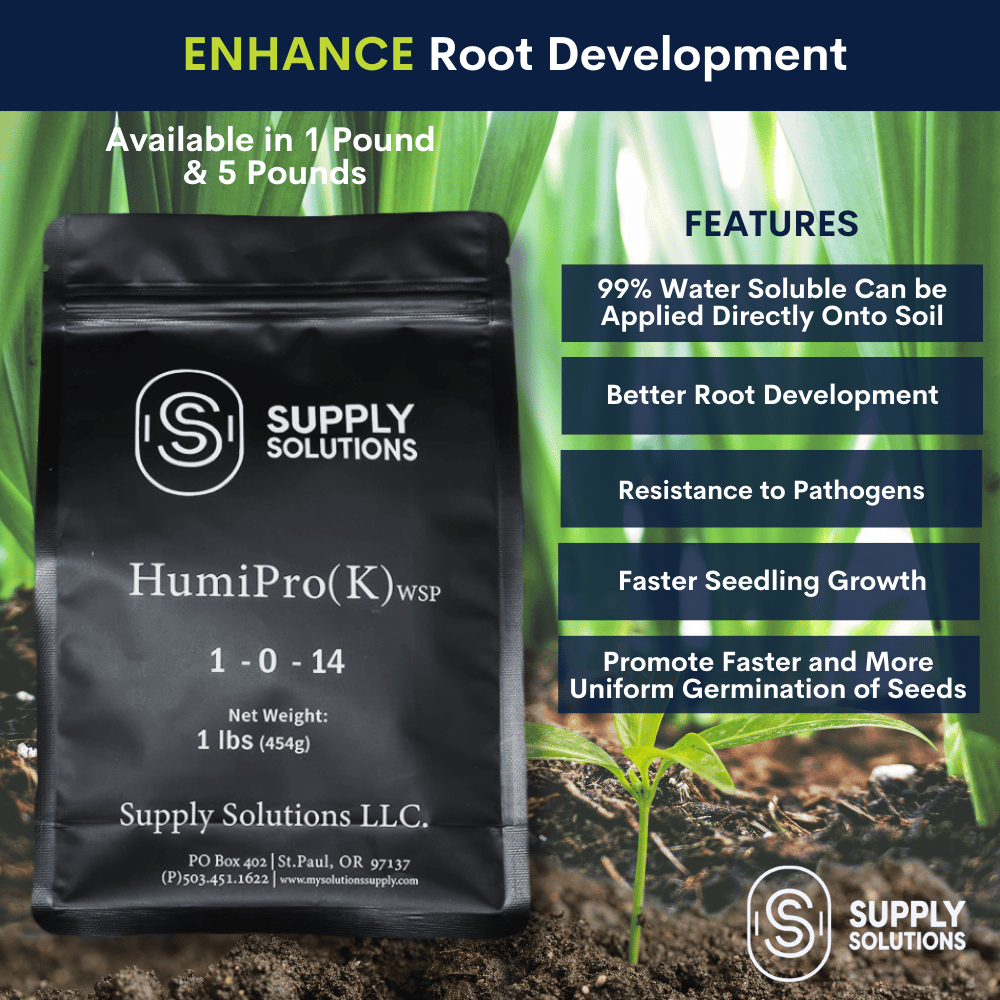 Supply Solutions HumiPro(K) WSP | Premium Humic and Fulvic Powder Fertilizer for Lush Plants and Lawns - Superior Soil Conditioning