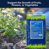 Supply Solutions 25-7-12 Lawn Fertilizer - Lawn Food for Grass, Turf and Garden Plants for Greener Grass - Plant Food for Lawn