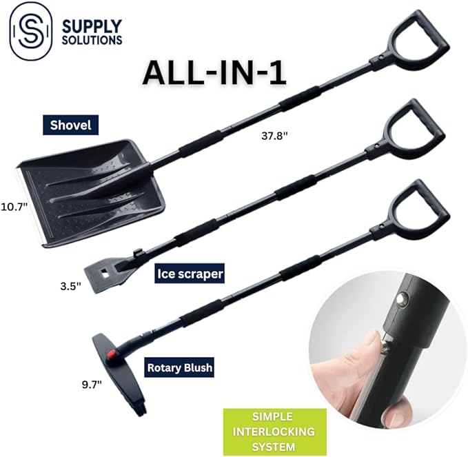 Supply Solutions Snow Shovel Ice Scraper Survival Shovel