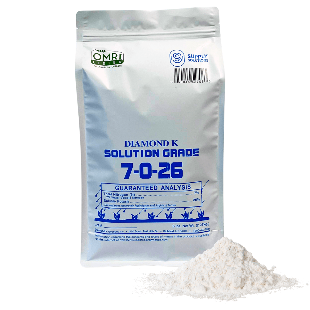 Supply Solutions 7-0-26 Organic Fertilizer - 7% Nitrogen 26% Potash - Derived from Soy Protein Hydrolysate and Sulfate of Potash - Fertilizer for Vegetable Garden and Tomato Plants