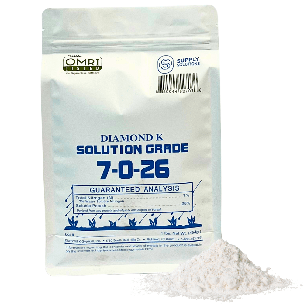 Supply Solutions 7-0-26 Organic Fertilizer - 7% Nitrogen 26% Potash - Derived from Soy Protein Hydrolysate and Sulfate of Potash - Fertilizer for Vegetable Garden and Tomato Plants