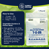 Supply Solutions 7-0-26 Organic Fertilizer - 7% Nitrogen 26% Potash - Derived from Soy Protein Hydrolysate and Sulfate of Potash - Fertilizer for Vegetable Garden and Tomato Plants