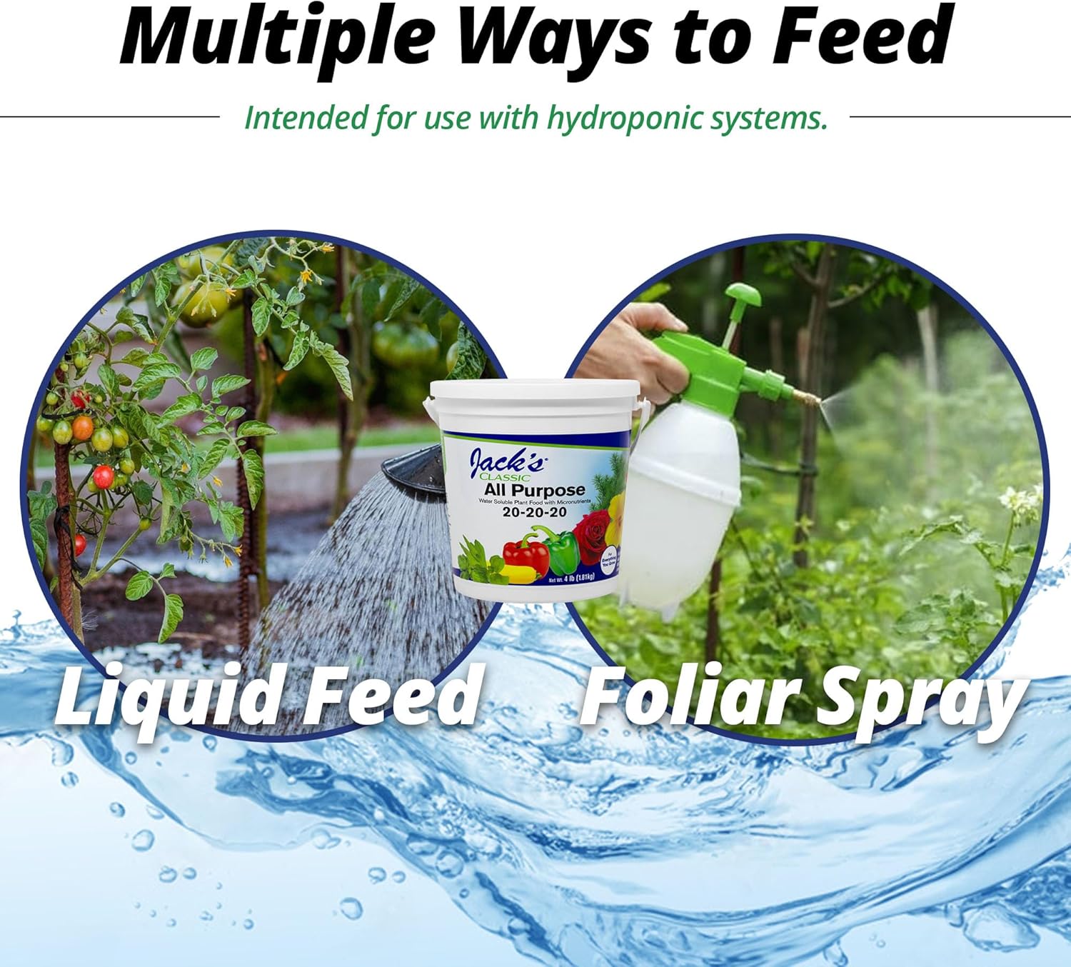 Jack's Classic 20-20-20 All Purpose Water-Soluble Fertilizer with Micronutrients to Provide General Growth on All Plants