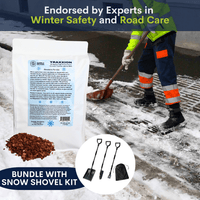 Supply Solutions Traxxion Granular Traction with Ice Melt - Pet Safe Ice Melt Snow Salt - Non Toxic Winter Salt - Bundle with 3-in-1 Collapsible Snow Shovel Kit for Car Emergency Driveway (5 Items)