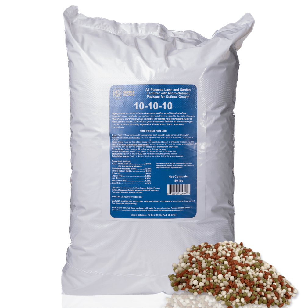 Supply Solutions 10-10-10 Complete Lawn & Garden Granular Fertilizer with Micronutrients – Balanced NPK Plant Food for Soil Health, Blooms & Roots – Safe for Vegetables, Fruits, Lawns