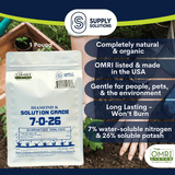 Supply Solutions 7-0-26 Organic Fertilizer - 7% Nitrogen 26% Potash - Derived from Soy Protein Hydrolysate and Sulfate of Potash - Fertilizer for Vegetable Garden and Tomato Plants