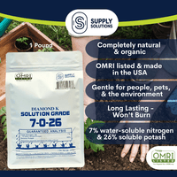 Supply Solutions 7-0-26 Organic Fertilizer - 7% Nitrogen 26% Potash - Derived from Soy Protein Hydrolysate and Sulfate of Potash - Fertilizer for Vegetable Garden and Tomato Plants
