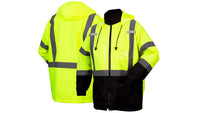 High Visibility Class 3 System Parka, Pyramex RP3110 RP31 Series, Class 3 parka in Lime