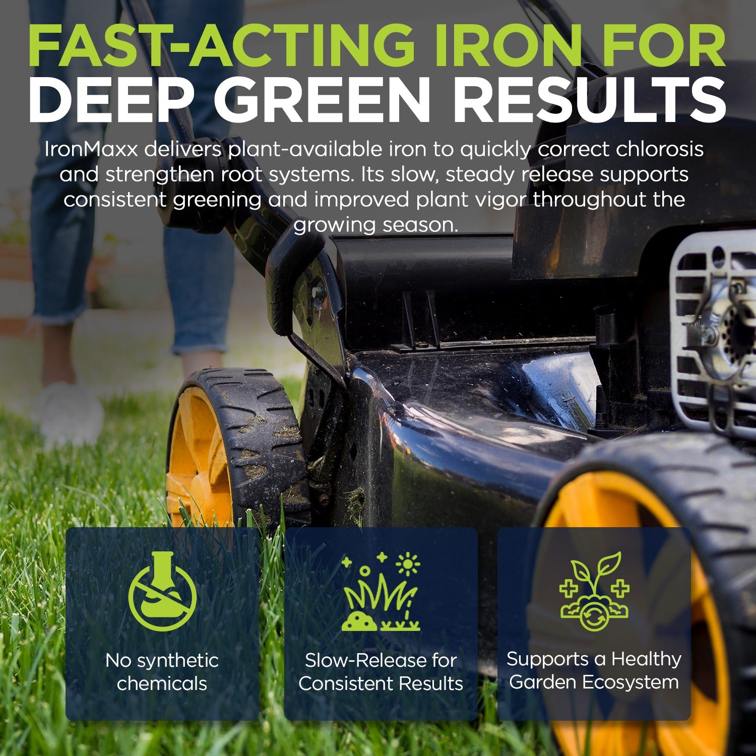 IronMaxx Granular Fertilizer - All Purpose Plant Food with Iron and Sulfur, Slow Release Garden Fertilizer for Lawn, Vegetables, Flowers & Trees, Outdoor Plant Fertilizer