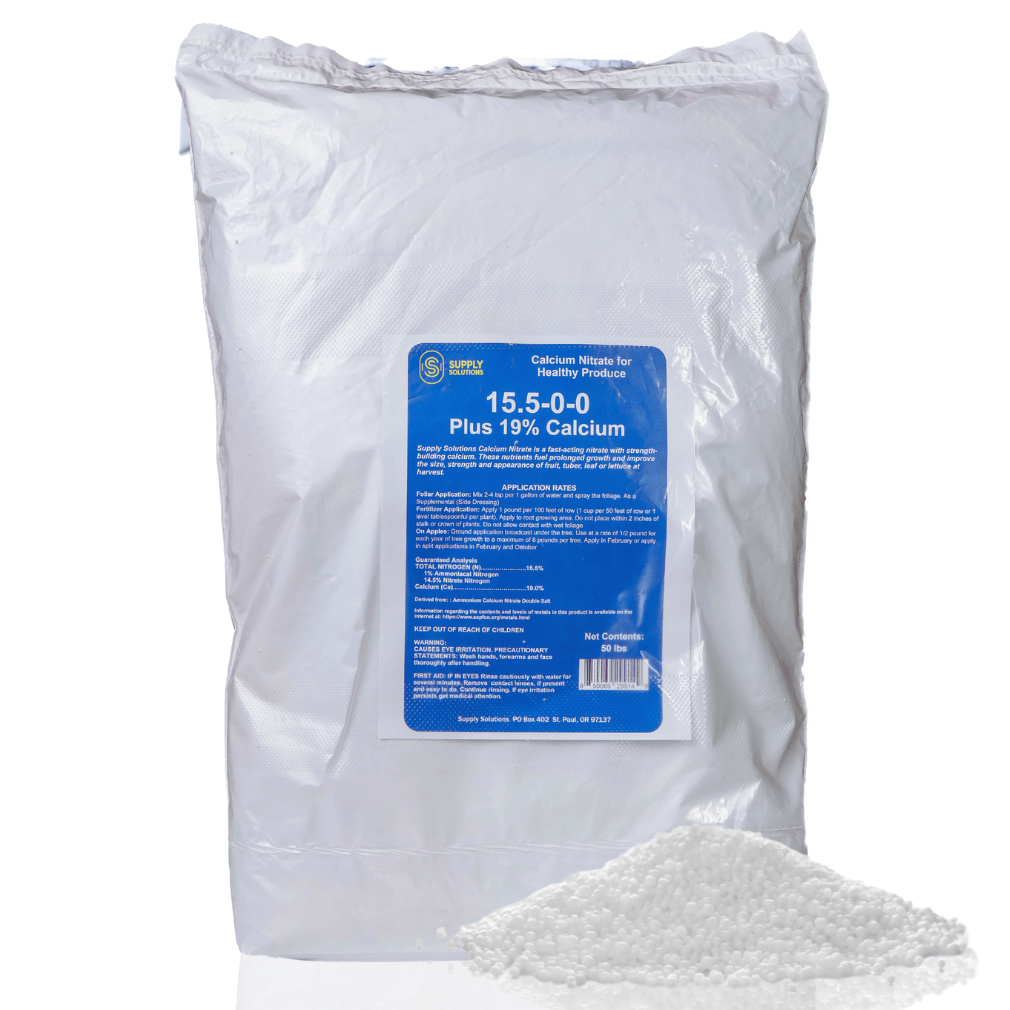 Supply Solutions Calcium Nitrate 15.5-0-0 + 19% Ca | Fast-Acting Water Soluble Fertilizer Prevents Blossom End Rot - Boosts Growth & Yield for Vegetables, Fruit, Gardens & Hydroponics