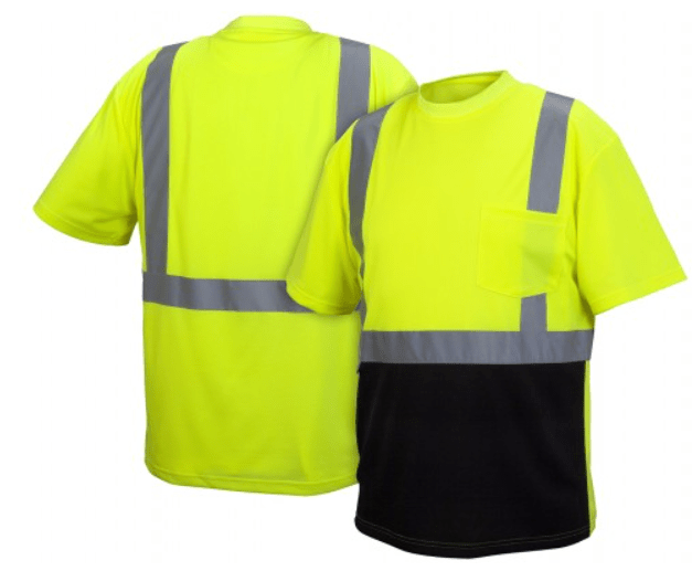 Short Sleeve Safety Shirts, Pyramex RTS21B Series - Type R Class 2 Black Bottom Safety Shirt