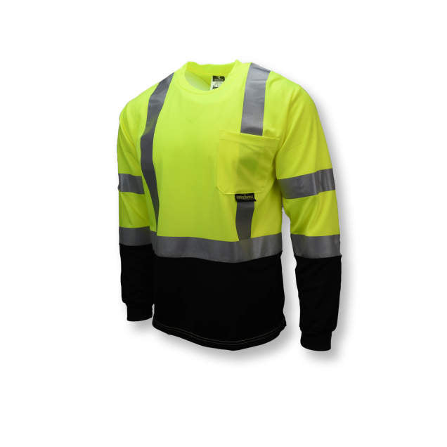 Radians ST21B Type R Class 3 Long Sleeve Hi Vis Black Bottom T-Shirt