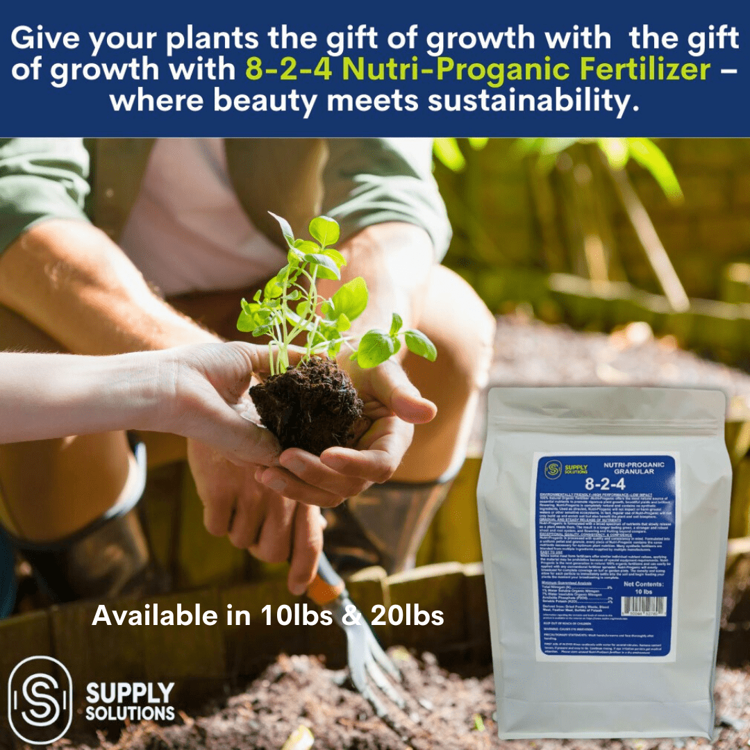 Supply Solutions 8-2-4 Nutri-Proganic Organic Granular Premium Fertilizer - Promotes Plant Growth, Flowering - Deters unwanted pests