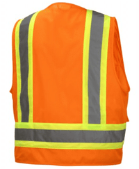 Surveyor Vest Class 2, Pyramex RVZ24 Series Type R Class 2 Two-Tone Surveyor Safety Vest with Pocket