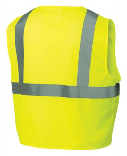 Self Extinguishing Mesh Safety Vest, Pyramex RVZ21SE Series Type R Class 2 Self Extinguishing Mesh Safety Vest Yellow/Orange