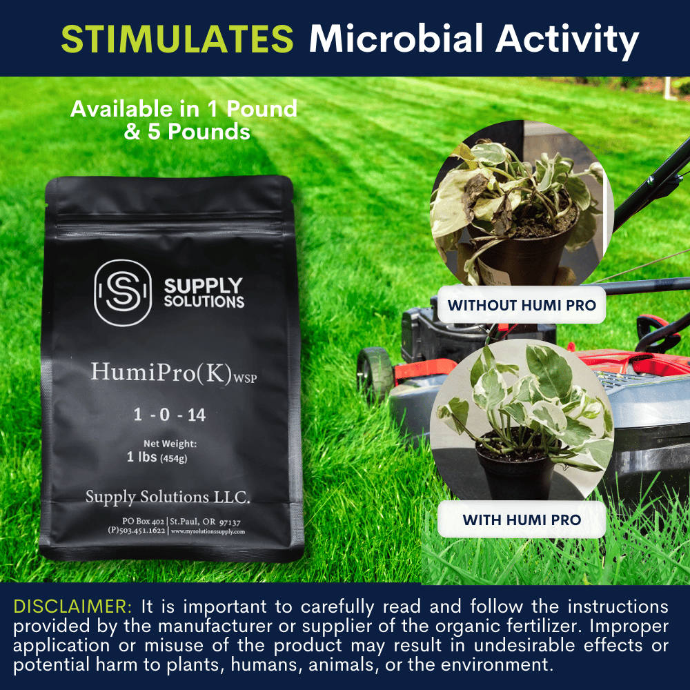 Supply Solutions HumiPro(K) WSP | Premium Humic and Fulvic Powder Fertilizer for Lush Plants and Lawns - Superior Soil Conditioning