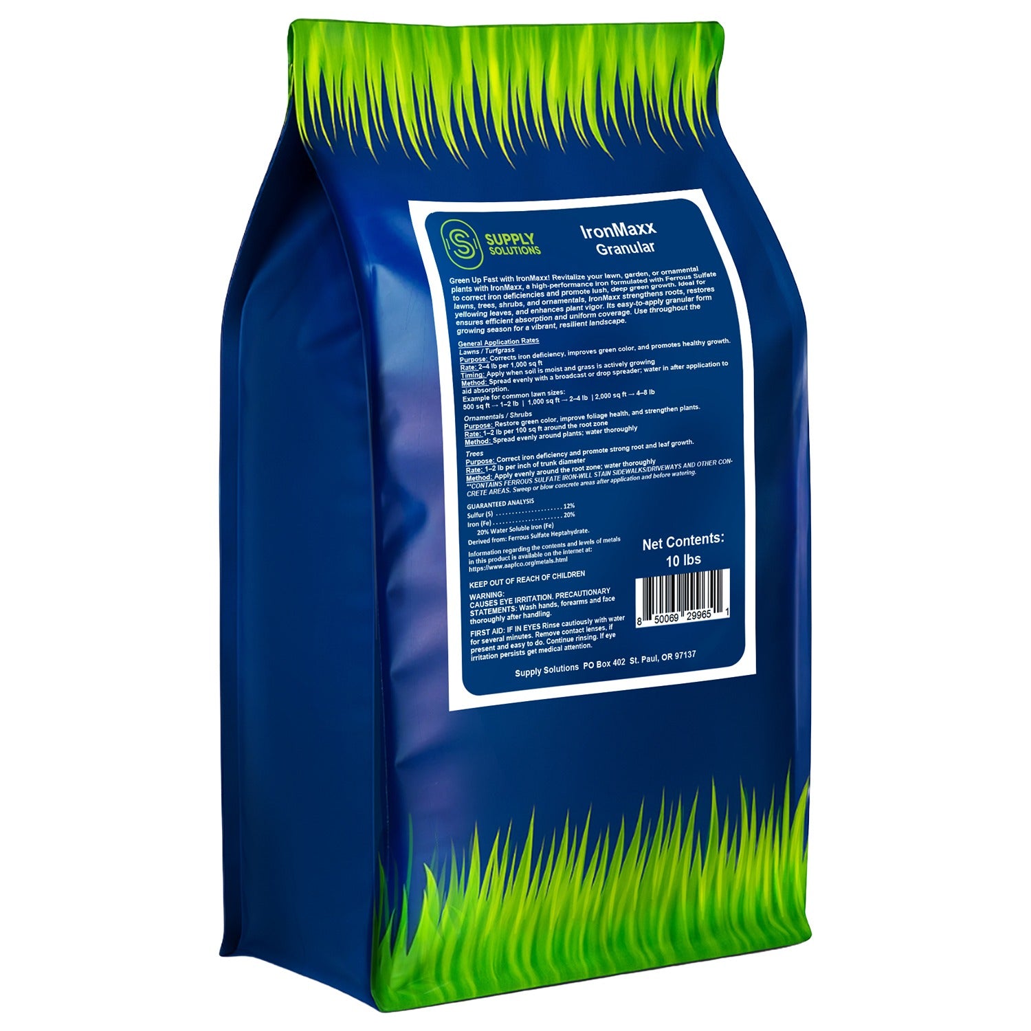 IronMaxx Granular Fertilizer - All Purpose Plant Food with Iron and Sulfur, Slow Release Garden Fertilizer for Lawn, Vegetables, Flowers & Trees, Outdoor Plant Fertilizer
