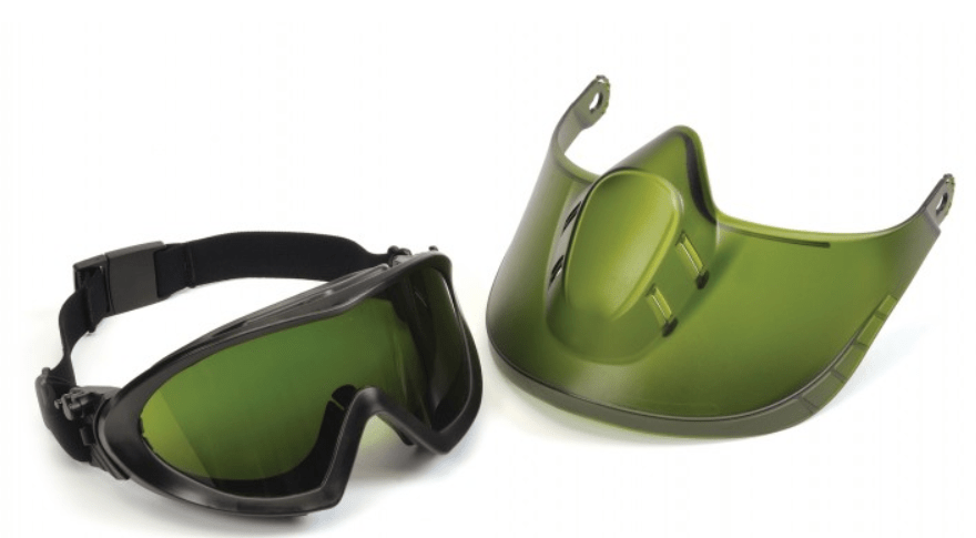 Pyramex Capstone Shield Goggles - Removable Face Shield -5.0 IR Filter H2X Anti-Fog Lens