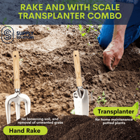Supply Solutions Gardening Tools - Perfect Garden Tools for Women or Men - Small Heavy Duty Gardening Hand Tools with Trowel, Transplanter, Fork, Rake, and Cultivator