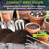 Supply Solutions Gardening Tools - Perfect Garden Tools for Women or Men - Small Heavy Duty Gardening Hand Tools with Trowel, Transplanter, Fork, Rake, and Cultivator