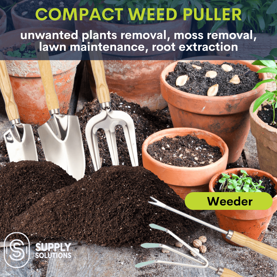 Supply Solutions Gardening Tools - Perfect Garden Tools for Women or Men - Small Heavy Duty Gardening Hand Tools with Trowel, Transplanter, Fork, Rake, and Cultivator