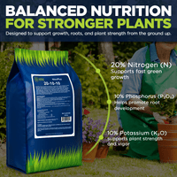 20-10-10 NitroPlus Fertilizer for Lawns and Gardens, All Purpose Lawn Fertilizer and Garden Fertilizer, Outdoor Plant Food with Nitrogen Phosphate and Potash Blend