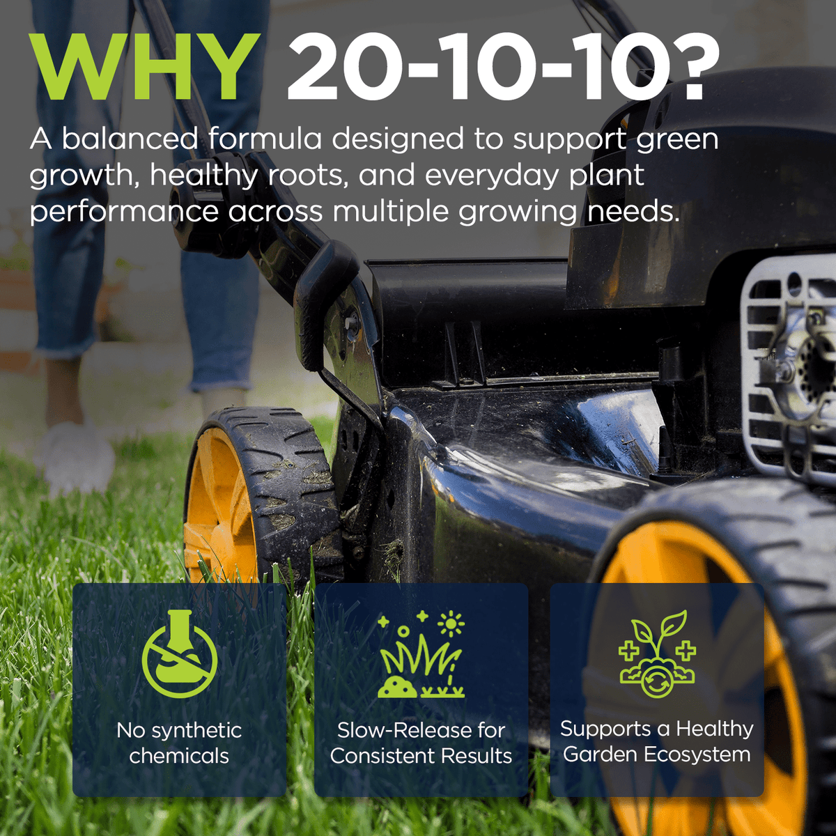Supply Solutions NitroPlus 20-10-10 Fertilizer for Lawns and Gardens, All Purpose Lawn Fertilizer and Garden Fertilizer, Outdoor Plant Food with Nitrogen Phosphate and Potash Blend 10Lbs