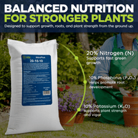 Supply Solutions NitroPlus 20-10-10 Fertilizer for Lawns and Gardens, All Purpose Lawn Fertilizer and Garden Fertilizer, Outdoor Plant Food with Nitrogen Phosphate and Potash Blend 40Lbs