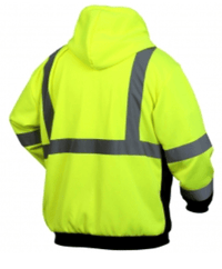 Class 3 Hi Vis Sweatshirt, Pyramex RSZH3210 Type R Class 3 Black Bottom Full-Zip Safety Sweatshirt - Yellow/Lime