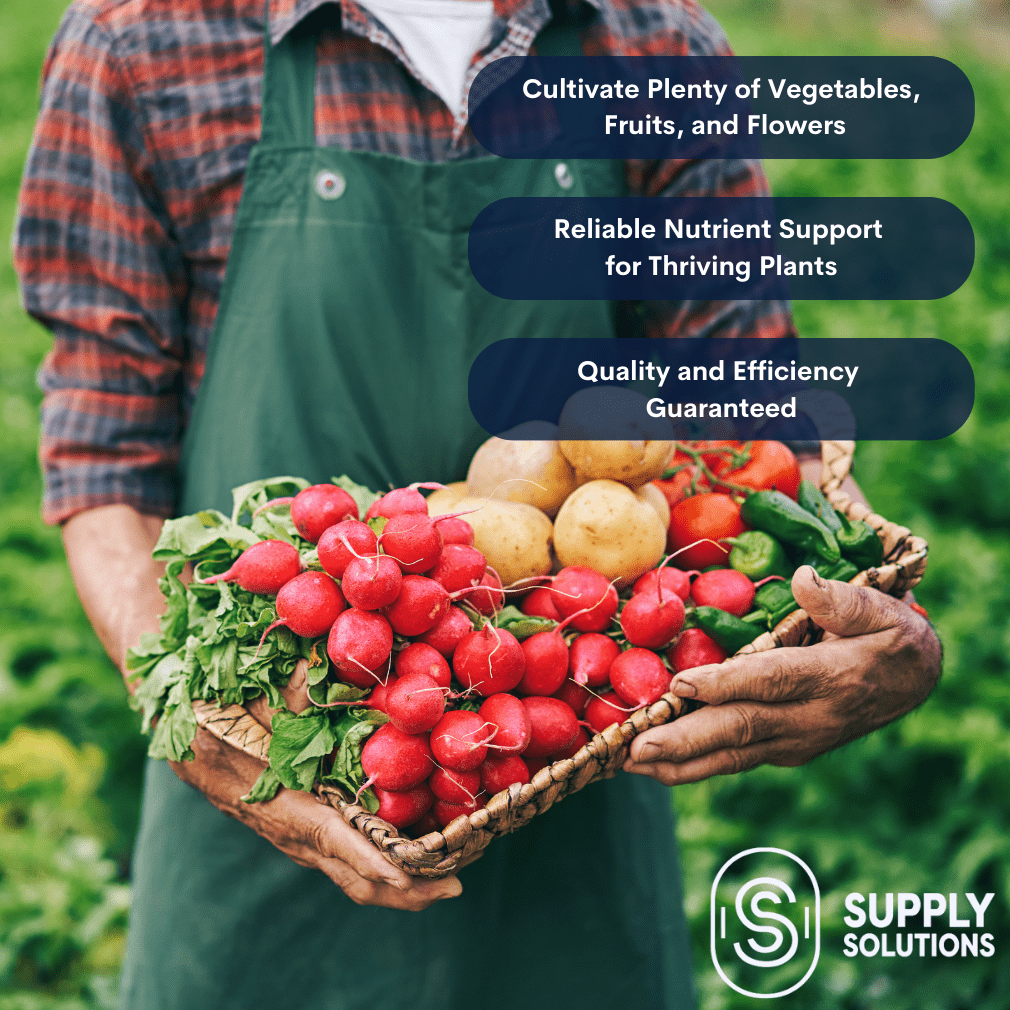 Supply Solutions Calcium Nitrate 15.5-0-0 + 19% Ca | Fast-Acting Water Soluble Fertilizer Prevents Blossom End Rot - Boosts Growth & Yield for Vegetables, Fruit, Gardens & Hydroponics