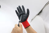 Supply Solutions APE SKINZ Crinkle Cut Latex Dipped Safety Work Gloves For Landscaping, Warehouse, Construction, Gardening, Agriculture, For Men and Women. 12 Pair per package. Red/black