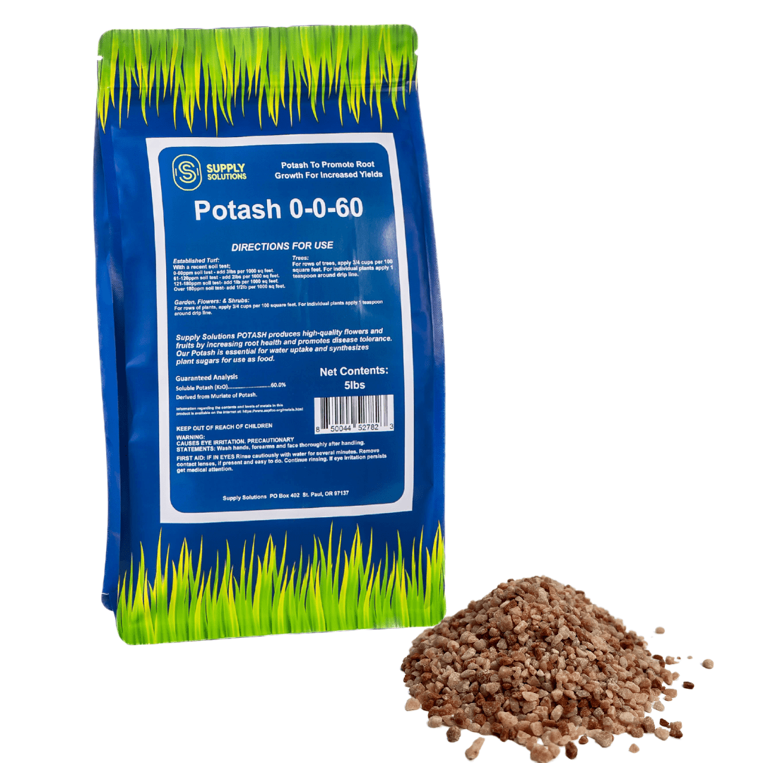 Supply Solutions Muriate of Potash 0-0-60 Fertilizer, High Potassium Fertilizer, Potassium for Plants - for Lush Crops, Acidic Plants