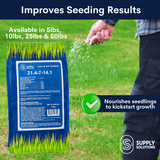 Supply Solutions 21.4-7-14.1 Lawn and Turf Fertilizer with Iron - Plant Food for Lawn Achieves a Lush Green Lawn in Weeks - Turf Builder for All Grass Types
