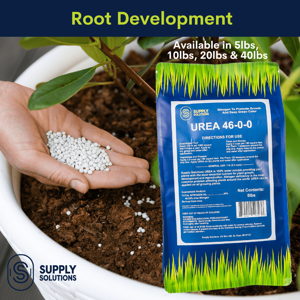 Supply Solutions Urea 46-0-0 Nitrogen Fertilizer to Stimulate Lush Growth and Deep Green Color