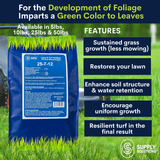 Supply Solutions 25-7-12 Lawn Fertilizer - Lawn Food for Grass, Turf and Garden Plants for Greener Grass - Plant Food for Lawn