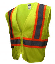 Economy Class 2 Safety Vest, Radians Two-Tone Economy Type R Class 2 Safety Vest Yellow/Orange