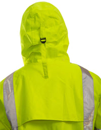 High Visibility Class 3 Waterproof Jacket, ICON J24122 Breathable 300D Polyurethane Hi-Vis Jacket with Reflective Tape, Flourescent Yellow/Green