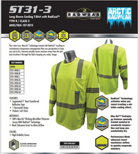 High Visibility Long Sleeve Shirts, Radians ST31-3 Long Sleeve Cooling T-Shirt